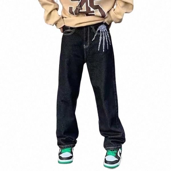 men's jeans men's jeans retro skull hand bone embroidery washed mens pants vibe style straight casual oversize denin trousers stre, Blue
men's jeans men's jeans retro skull hand bone embroidery washed mens pants vibe style straight casual oversize denin trousers stre, Blue