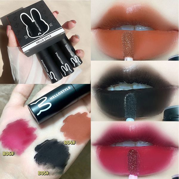 3pcs/set black lipstick set 3 color matte lipgloss dark liquid lip stick matte long lasting waterproof lips mud milk tea korean makeup new
3pcs/set black lipstick set 3 color matte lipgloss dark liquid lip stick matte long lasting waterproof lips mud milk tea korean makeup new