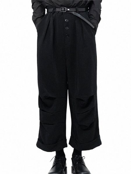 men's pants men's pants large yamamoto style casual wide-leg trousers culottes pleated irregular design dark button front 78sm#, Black
men's pants men's pants large yamamoto style casual wide-leg trousers culottes pleated irregular design dark button front 78sm#, Black
