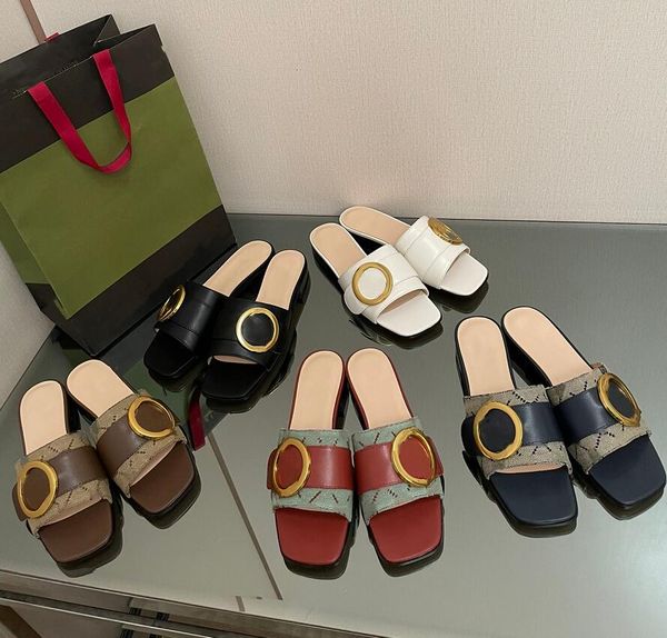 designer metal buckle lady slippers summer flat bottom sandal classic printing pu leather sandals fashion luxury women's half slipper, Black
designer metal buckle lady slippers summer flat bottom sandal classic printing pu leather sandals fashion luxury women's half slipper, Black