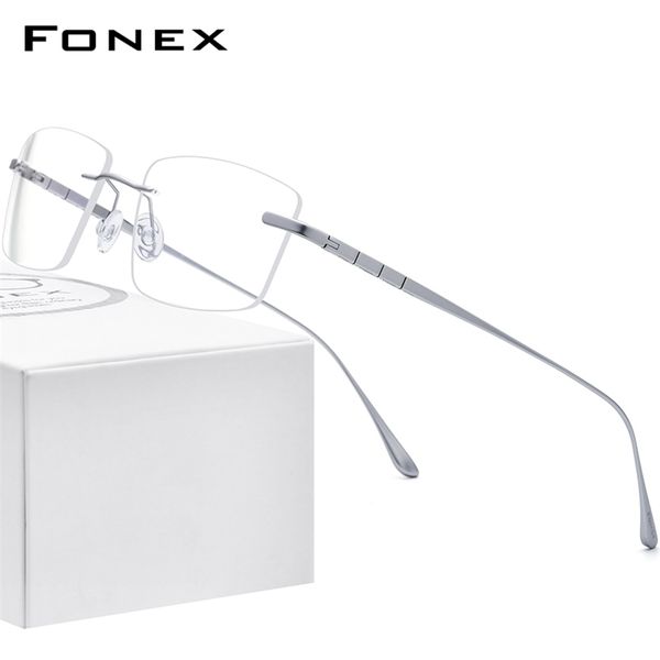 sunglasses frames fonex pure glasses frame men rimless prescription square eyeglasses women frameless myopia optical eyewear 8555 220912, Silver
sunglasses frames fonex pure glasses frame men rimless prescription square eyeglasses women frameless myopia optical eyewear 8555 220912, Silver