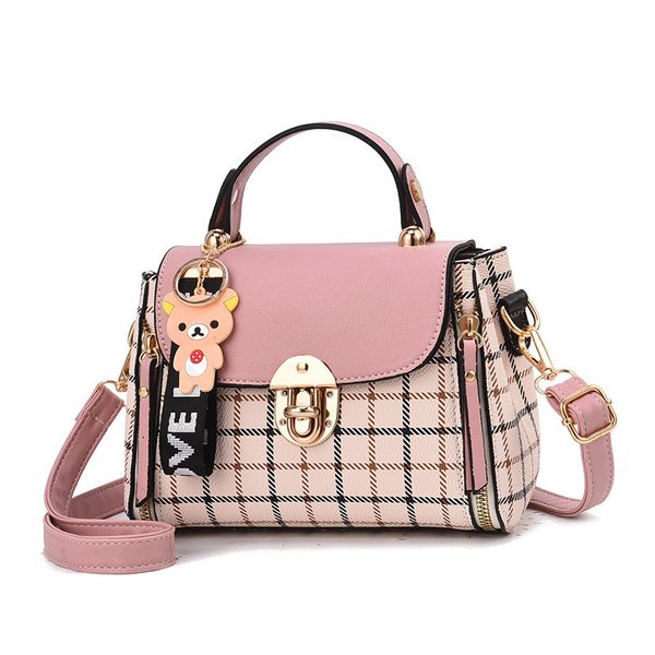 evening bags handbag grid female shoulder cartoon decoration pu tote fashion plaid purse handbags casual bag with cute pendant for women 220
evening bags handbag grid female shoulder cartoon decoration pu tote fashion plaid purse handbags casual bag with cute pendant for women 220
