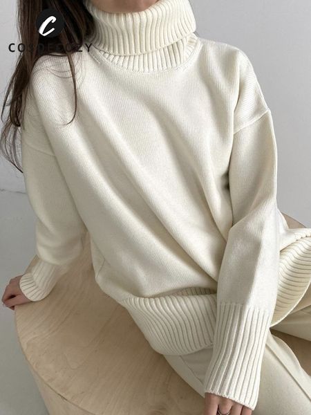 women s sweaters cosdecozy autumn turtleneck ol jumper warm classic kintted casual women sweater winter clothing 220913, White;black
women s sweaters cosdecozy autumn turtleneck ol jumper warm classic kintted casual women sweater winter clothing 220913, White;black