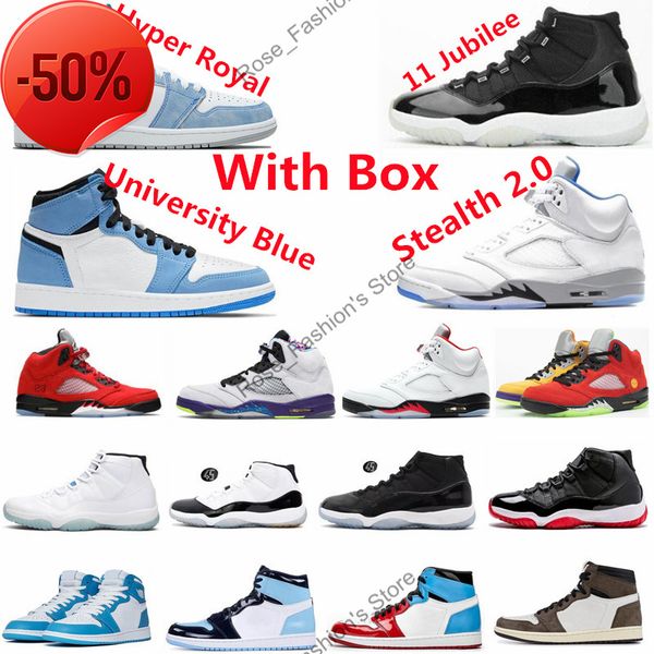 1 hyper royal university blue basketball shoes 11 11s jubilee bred 5 stealth 2.0 raging bulls red fire sports sneakers with box, Black
1 hyper royal university blue basketball shoes 11 11s jubilee bred 5 stealth 2.0 raging bulls red fire sports sneakers with box, Black