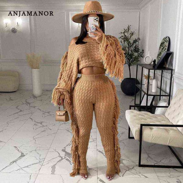 women's two piece pants anjamanor tassel knitted sweater two piece set matching pants sets fashion winter outfits for women 2021 wholes, White
women's two piece pants anjamanor tassel knitted sweater two piece set matching pants sets fashion winter outfits for women 2021 wholes, White