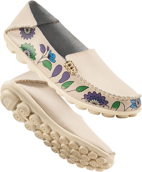 beige women casual slip on driving shoes comfortable moccasins leather floral print outdoor walking flats shoes
beige women casual slip on driving shoes comfortable moccasins leather floral print outdoor walking flats shoes