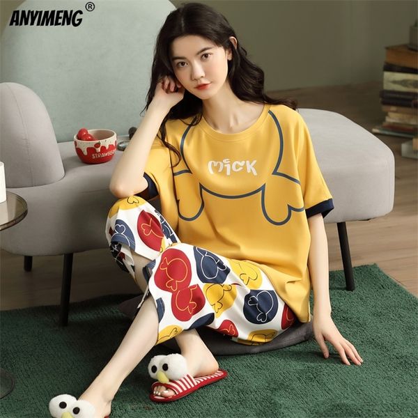 women's sleepwear knitted cotton pijama cartoon pajamas sets women pyjamas summer sleepwear mujer nightwear plus size calf-length pants, Black;red
women's sleepwear knitted cotton pijama cartoon pajamas sets women pyjamas summer sleepwear mujer nightwear plus size calf-length pants, Black;red