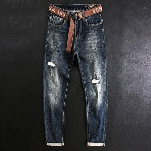 men's jeans men's jeans ly vintage fashion men retro blue elastic slim fit ripped patch designer casual hole denim pants j8ks#
men's jeans men's jeans ly vintage fashion men retro blue elastic slim fit ripped patch designer casual hole denim pants j8ks#