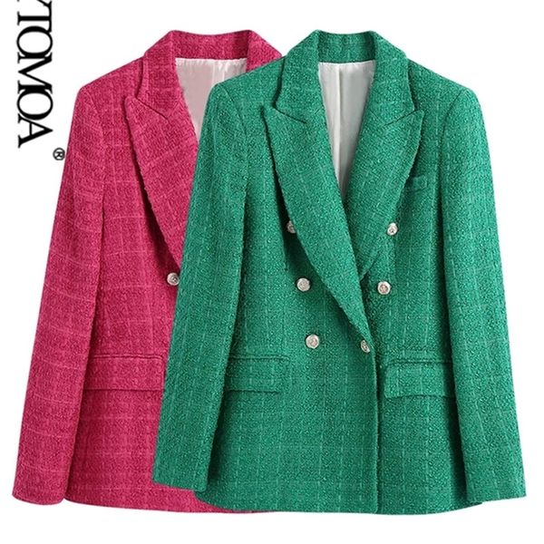 women's suits blazers kpytomoa women fashion double breasted tweed green blazer coat vintage long sleeve flap pockets female outerwear, White;black
women's suits blazers kpytomoa women fashion double breasted tweed green blazer coat vintage long sleeve flap pockets female outerwear, White;black