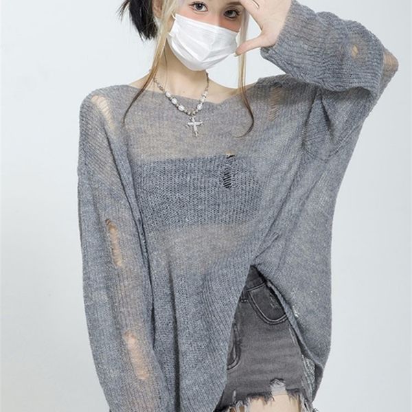 women's knits tees seeslim grey hollow out sweater women clothes long sleeve korean fashion pullover knitted ladies jumper chic oversiz, White
women's knits tees seeslim grey hollow out sweater women clothes long sleeve korean fashion pullover knitted ladies jumper chic oversiz, White