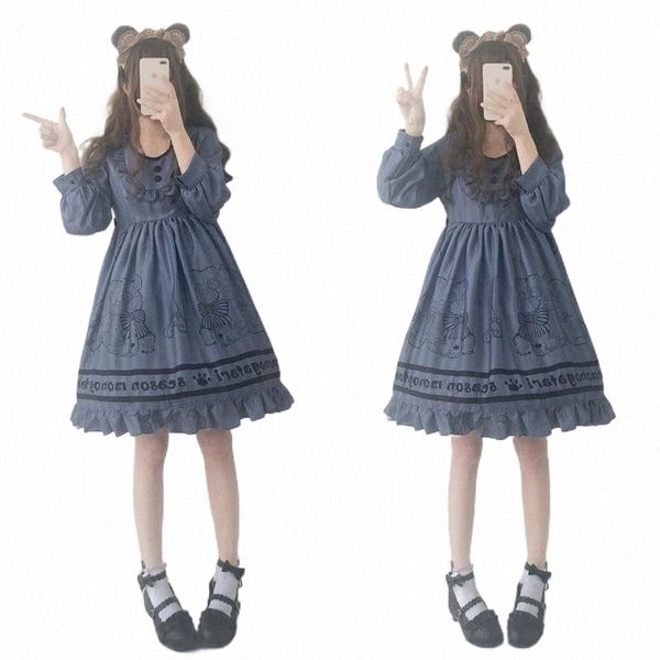 casual dresses bear print op autumn long sleeve lolita style dress female retro cute kawaii japanese women's harajuku sweet m3ke#, Black;gray
casual dresses bear print op autumn long sleeve lolita style dress female retro cute kawaii japanese women's harajuku sweet m3ke#, Black;gray
