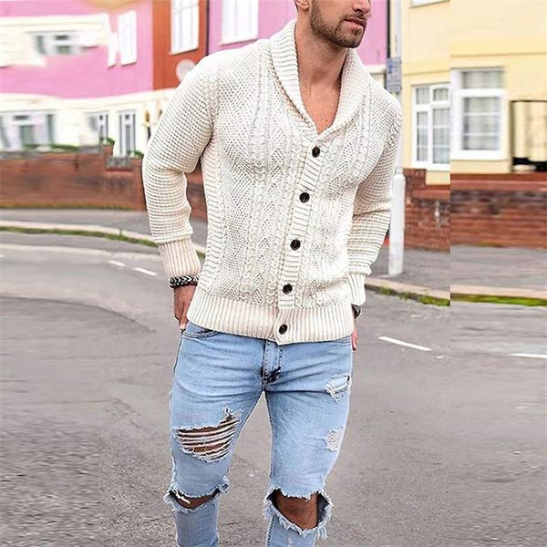mens sweaters autumn winter men sweaters solid color buttonup turndown collar knit cardigans for mens fashion long sleeve knit sweater 22091, White;black
mens sweaters autumn winter men sweaters solid color buttonup turndown collar knit cardigans for mens fashion long sleeve knit sweater 22091, White;black