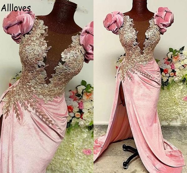 gorgeous pink velvet prom dresses crystals lace appliqued beading vintage evening gowns aso ebi split plus size mermaid second reception par, Black
gorgeous pink velvet prom dresses crystals lace appliqued beading vintage evening gowns aso ebi split plus size mermaid second reception par, Black