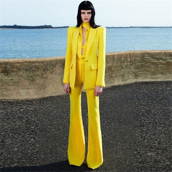 women's two piece pants high street est runway designer suit set women's single button blazer flare pants suit 220913, White
women's two piece pants high street est runway designer suit set women's single button blazer flare pants suit 220913, White
