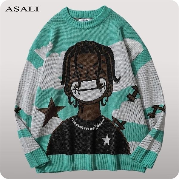 mens sweaters harajuku anime for autumn winter oneck knitted oversized pullovers casual cartoon sweater women 220914, White;black
mens sweaters harajuku anime for autumn winter oneck knitted oversized pullovers casual cartoon sweater women 220914, White;black