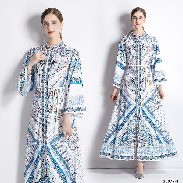 2022 flare sleeve retro print maxi dress women crew neck slim high wais designer floral dresses office lady casual long frock spring autumn, Black;gray
2022 flare sleeve retro print maxi dress women crew neck slim high wais designer floral dresses office lady casual long frock spring autumn, Black;gray