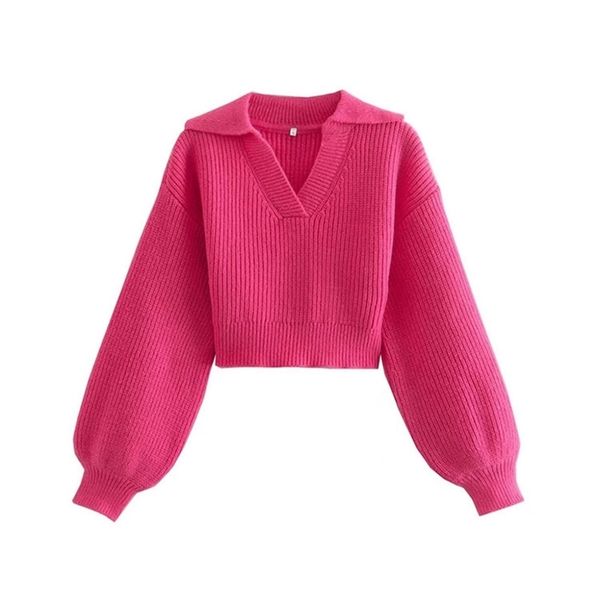 women s knits tees traf women fashion cropped knit sweater vintage lapel collar long sleeve female pullovers chic 220914, White
women s knits tees traf women fashion cropped knit sweater vintage lapel collar long sleeve female pullovers chic 220914, White