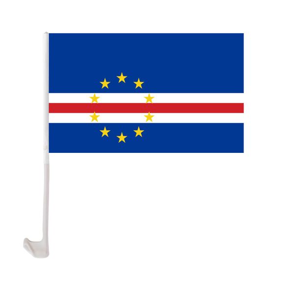 cape verde car flag 30x45cm polyester uv protection window clip car decoration banner with flagpole
cape verde car flag 30x45cm polyester uv protection window clip car decoration banner with flagpole