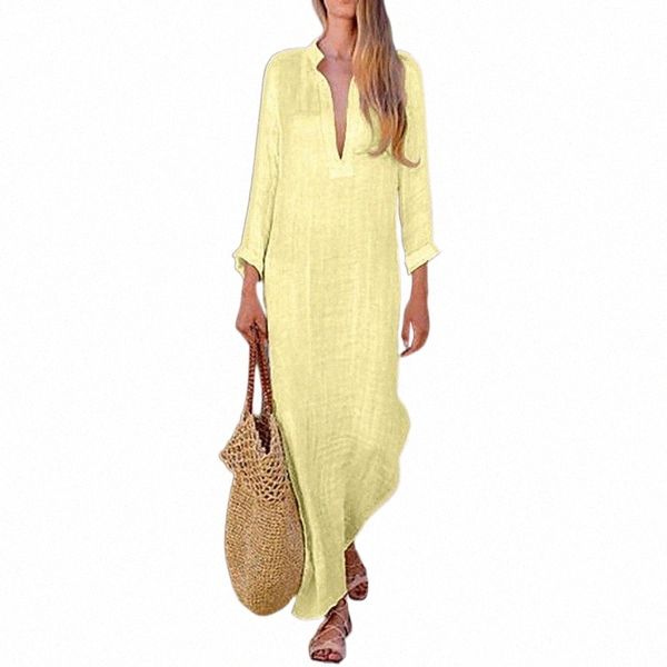 casual dresses fashion summer maxi dress women's solid color sundress long sleeve vestidos female shirt robe femme plus size 62iq#, Black;gray
casual dresses fashion summer maxi dress women's solid color sundress long sleeve vestidos female shirt robe femme plus size 62iq#, Black;gray