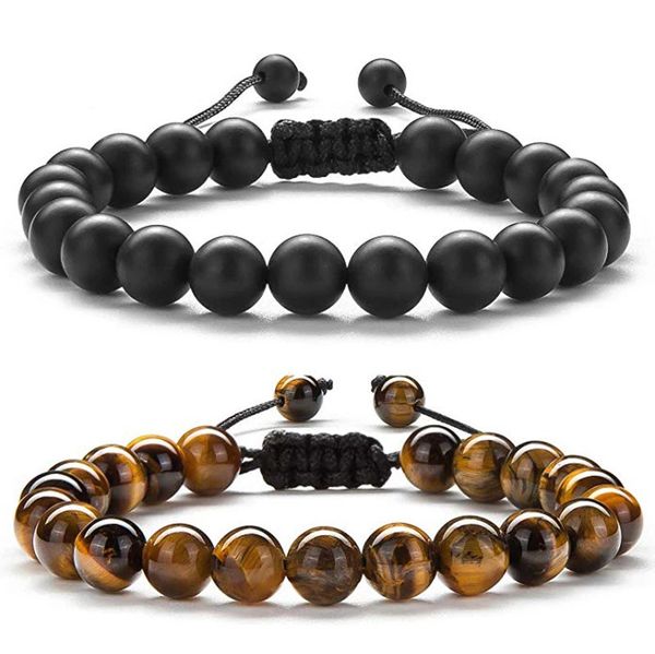 tiger eye stone beaded bracelet adjustable strands braided rope bangles 8mm natural lava rock men women yoga healing balance bracelets, Black
tiger eye stone beaded bracelet adjustable strands braided rope bangles 8mm natural lava rock men women yoga healing balance bracelets, Black