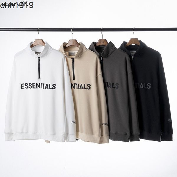 double thread essential half zipper letter stand collar high street pullover for men and women, Black
double thread essential half zipper letter stand collar high street pullover for men and women, Black
