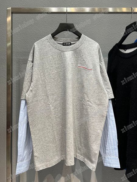 xinxinbuy men designer tees paris sea wave letter embroidery panelled long sleeve cotton women gray xs-l, Black;brown
xinxinbuy men designer tees paris sea wave letter embroidery panelled long sleeve cotton women gray xs-l, Black;brown