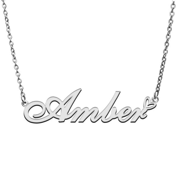 amber name necklaces for women love heart gold nameplate pendant girl stainless steel nameplated girlfriend birthday christmas statement jew, Silver
amber name necklaces for women love heart gold nameplate pendant girl stainless steel nameplated girlfriend birthday christmas statement jew, Silver