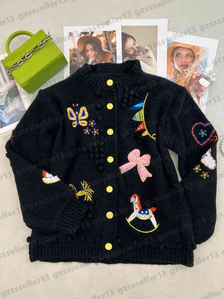 cardigan designer women sweaters jumper cartoon logo print jackets crewneck button cardigan knit jacket womens sweater 0912, White;black
cardigan designer women sweaters jumper cartoon logo print jackets crewneck button cardigan knit jacket womens sweater 0912, White;black
