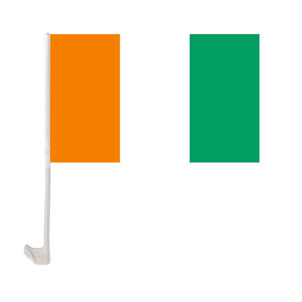 ivory coast car flag 30x45cm polyester uv protection window clip car decoration banner with flagpole
ivory coast car flag 30x45cm polyester uv protection window clip car decoration banner with flagpole