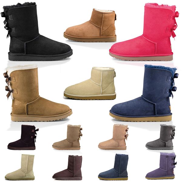 With Bow Designer Fur Leather Women Boots Suede Snow Boot Sheepskin Warm Winter Shoes For Fashion Luxury Woman Knee High Boot Black Pink Khaki Australians Booties, A1
With Bow Designer Fur Leather Women Boots Suede Snow Boot Sheepskin Warm Winter Shoes For Fashion Luxury Woman Knee High Boot Black Pink Khaki Australians Booties, A1