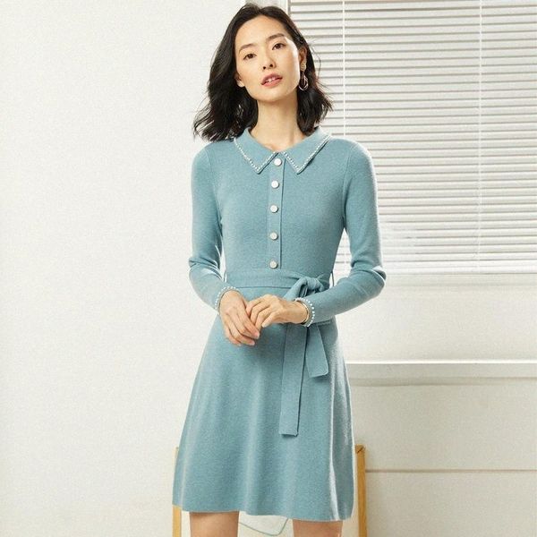casual dresses spring and autumn european american women's fashion waist temperament a-line dress lapel beaded long sleeve 19081 05bk#, Black;gray
casual dresses spring and autumn european american women's fashion waist temperament a-line dress lapel beaded long sleeve 19081 05bk#, Black;gray