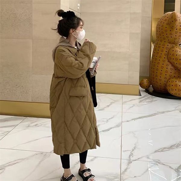 womens down parkas winter korean white duck down coat womens detachable knitted hat diamond lattice over the knee long thick down jacket 220, Black
womens down parkas winter korean white duck down coat womens detachable knitted hat diamond lattice over the knee long thick down jacket 220, Black