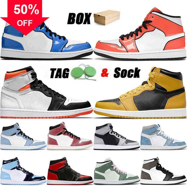 2021 with box basketball shoes 1 jumpman 1s men women signal blue turf orange pollen electro bred obsidian unc trainers outdoor sneakers
2021 with box basketball shoes 1 jumpman 1s men women signal blue turf orange pollen electro bred obsidian unc trainers outdoor sneakers