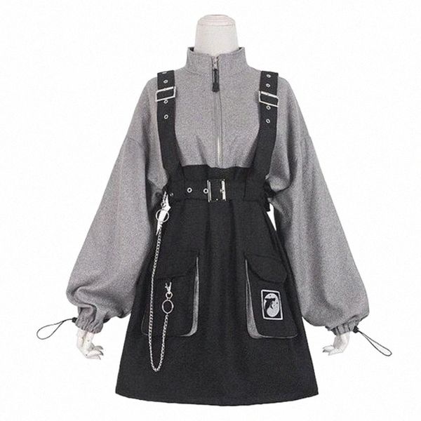 casual dresses 2021 retro vintage women gothic girls punk mini dress high waist long sleeve hat collar gry black lolita plus size jurke t1xa, Black;gray
casual dresses 2021 retro vintage women gothic girls punk mini dress high waist long sleeve hat collar gry black lolita plus size jurke t1xa, Black;gray