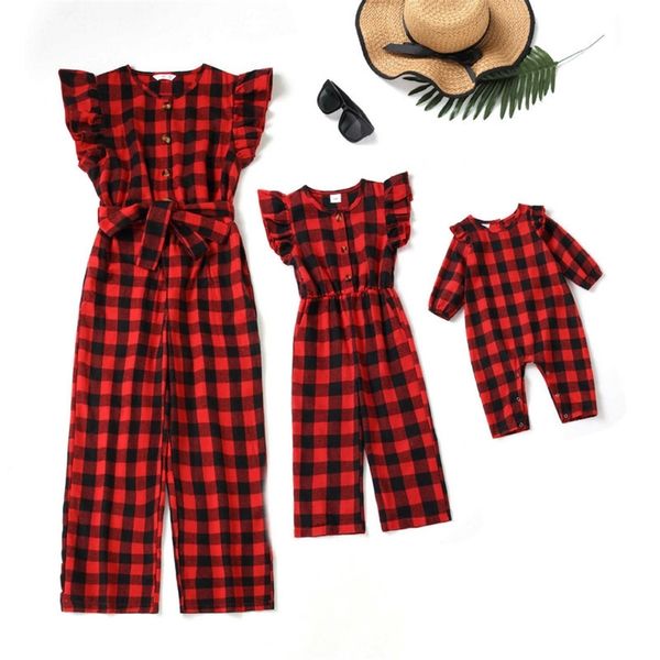 family matching outfits spring summer red plaid mommy and me jumpsuits family look matching outfits clothes mom daughter baby girl romper pl, Blue
family matching outfits spring summer red plaid mommy and me jumpsuits family look matching outfits clothes mom daughter baby girl romper pl, Blue