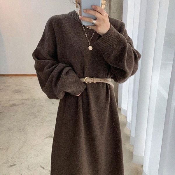 casual dresses women's sweater dress winter korean simple style multi function round neck loose knitting wool belt t1ag#, Black;gray
casual dresses women's sweater dress winter korean simple style multi function round neck loose knitting wool belt t1ag#, Black;gray