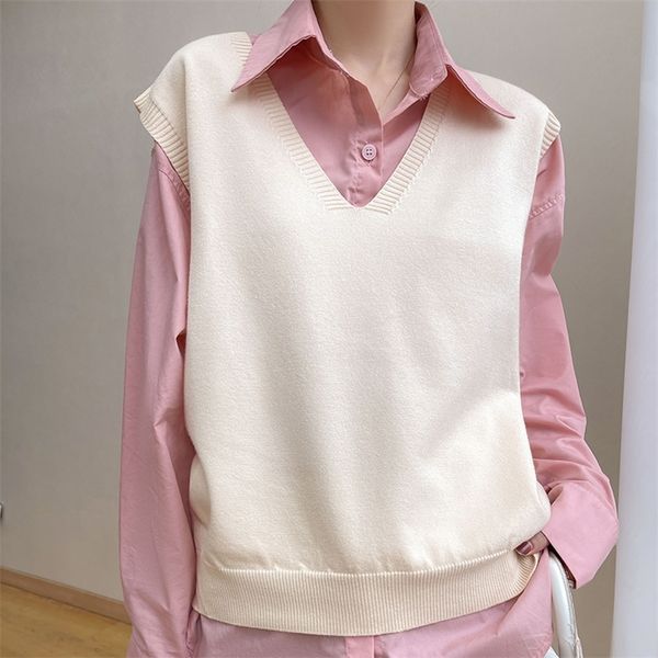 women's vests ladies v-neck knit loose spring/summer sleeveless sweater thin casual all-match women pullover waistcoat 220914, Black;white
women's vests ladies v-neck knit loose spring/summer sleeveless sweater thin casual all-match women pullover waistcoat 220914, Black;white