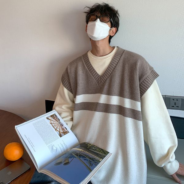 men s sweaters autumn v neck vest warm fashion casual knitted pullover korean loose sleeveless s jumper clothes l220914, White;black
men s sweaters autumn v neck vest warm fashion casual knitted pullover korean loose sleeveless s jumper clothes l220914, White;black