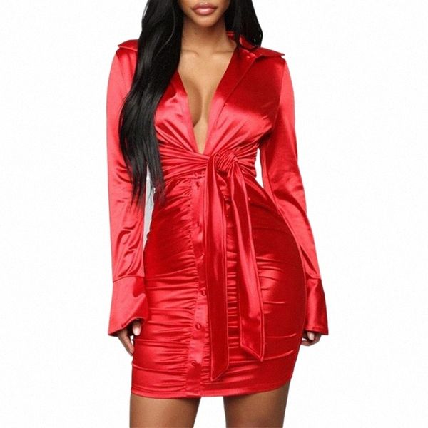 casual dresses women satin dress ladies elegant stretched long sleeve vestidos deep v neck tie gathered bodycon mini mt4154 u7d1#, Black;gray
casual dresses women satin dress ladies elegant stretched long sleeve vestidos deep v neck tie gathered bodycon mini mt4154 u7d1#, Black;gray