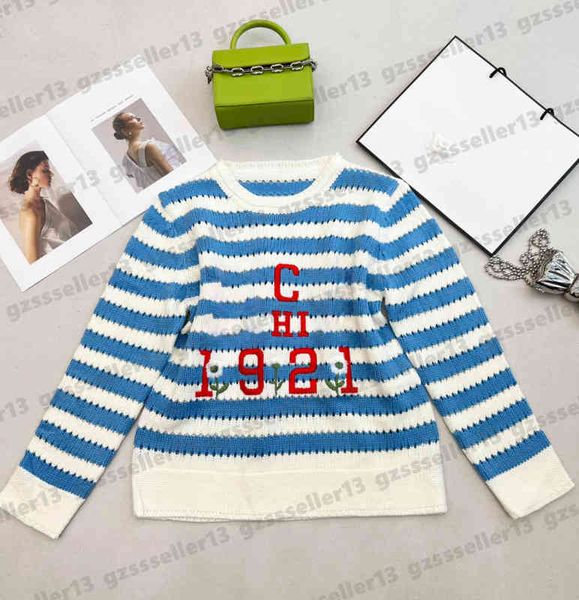 designer women sweaters jumper fashion letter logo embroidery blue and white striped stitching round neck pullover sweater for womens cloth, White;black
designer women sweaters jumper fashion letter logo embroidery blue and white striped stitching round neck pullover sweater for womens cloth, White;black