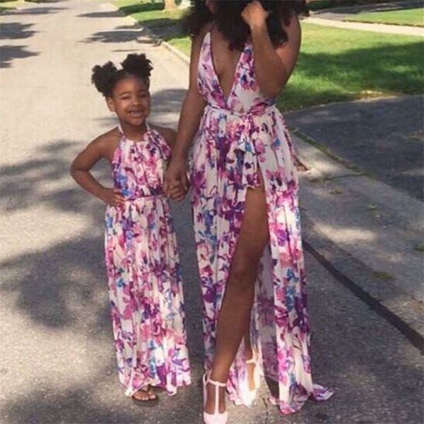 family matching outfits deep v-neck mother daughter dresses summer sleeveless high split dress mommy and me family matching clothes family, Blue
family matching outfits deep v-neck mother daughter dresses summer sleeveless high split dress mommy and me family matching clothes family, Blue
