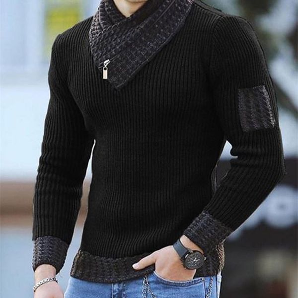 mens sweaters european and american mens casual slim fit knitted pullover long sleeve scarf collar sweater mens wear 220914, White;black
mens sweaters european and american mens casual slim fit knitted pullover long sleeve scarf collar sweater mens wear 220914, White;black
