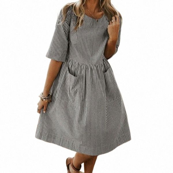 casual dresses vintage striped women dress o neck mid-sleeve summer solid color shirt plus size lady female vestido with pocket l0sz#, Black;gray
casual dresses vintage striped women dress o neck mid-sleeve summer solid color shirt plus size lady female vestido with pocket l0sz#, Black;gray