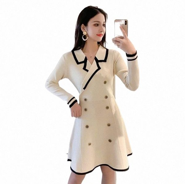 casual dresses fashion autumn winter knit dress turn-down collar double-breasted high waist a word ol office lady temperament m50a#, Black;gray
casual dresses fashion autumn winter knit dress turn-down collar double-breasted high waist a word ol office lady temperament m50a#, Black;gray