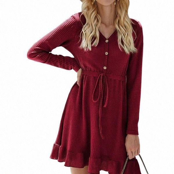 casual dresses v-neck solid sashes women dress 2021 ruffles mini ladies vintage button full sleeve red vestidos p6r0#, Black;gray
casual dresses v-neck solid sashes women dress 2021 ruffles mini ladies vintage button full sleeve red vestidos p6r0#, Black;gray
