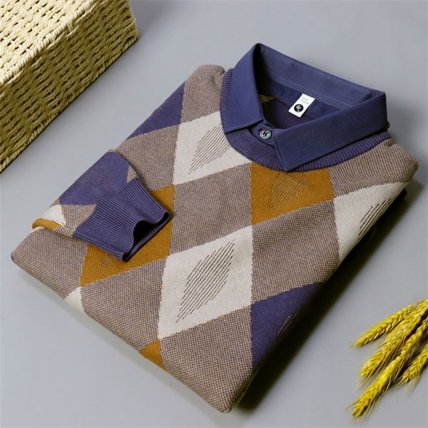 mens sweaters highend luxury fashion diamond plaid fake twopiece sweater mens shirt collar autumn and winter contrast printing pullover 2209, White;black
mens sweaters highend luxury fashion diamond plaid fake twopiece sweater mens shirt collar autumn and winter contrast printing pullover 2209, White;black