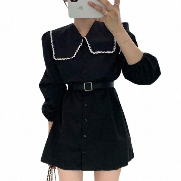 casual dresses lace turn down collar single breasted woman dress elegant up waist puff sleeve robe femme with belt fashion vestidos 28tj#, Black;gray
casual dresses lace turn down collar single breasted woman dress elegant up waist puff sleeve robe femme with belt fashion vestidos 28tj#, Black;gray