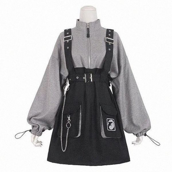 casual dresses 2021 retro vintage women gothic girls punk mini dress high waist long sleeve hat collar gry black lolita plus size jurke f6q6, Black;gray
casual dresses 2021 retro vintage women gothic girls punk mini dress high waist long sleeve hat collar gry black lolita plus size jurke f6q6, Black;gray
