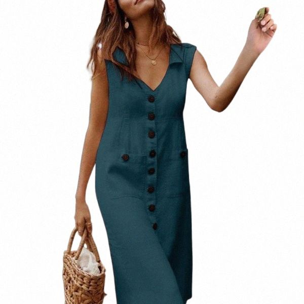 casual dresses women summer cotton linen dress solid v neck sleeveless button pocket vintage female midi tank vestidos a1wf#, Black;gray
casual dresses women summer cotton linen dress solid v neck sleeveless button pocket vintage female midi tank vestidos a1wf#, Black;gray