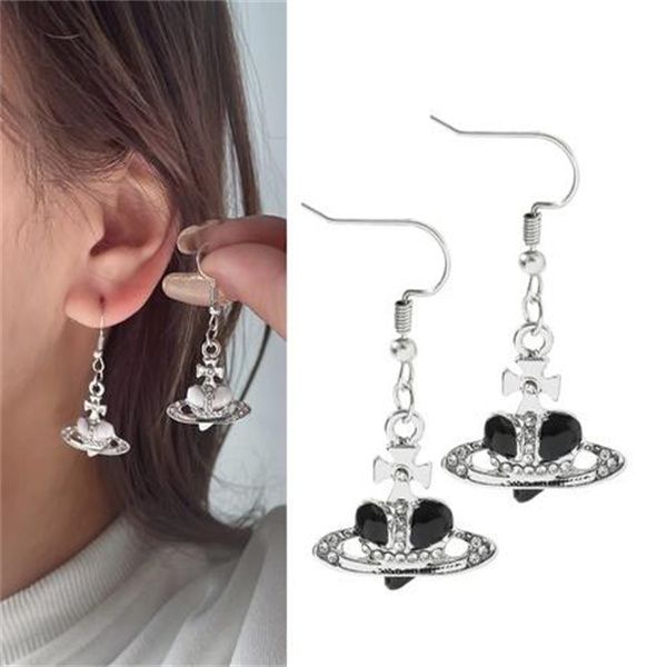 dangle rhinestone heart stud earrings for women temperament black red white planet saturn earrings fashion jewelry gift, Silver
dangle rhinestone heart stud earrings for women temperament black red white planet saturn earrings fashion jewelry gift, Silver